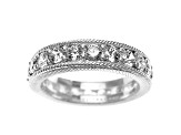 Judith Ripka 4.33ctw Bella Luce Diamond Simulant Rhodium Over Sterling Silver Infinity Band Ring