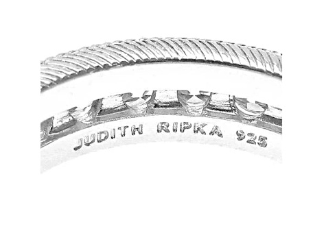 Judith Ripka 4.33ctw Bella Luce Diamond Simulant Rhodium Over Sterling Silver Infinity Band Ring