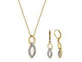 White Diamond Accent 18k Yellow Gold Over Bronze Earring And Pendant Set