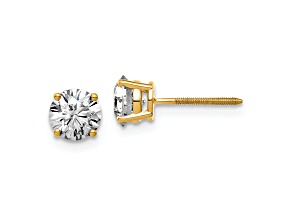 14K Yellow Gold 1.25ct. 5.5mm Round G H I True Light Moissanite Screwback Earrings