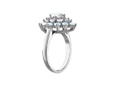 Lab Created Opal Sterling Silver Halo Ring 2.12 ctw