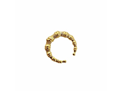 Gold Tone Acrylic Bamboo Cuff Ring