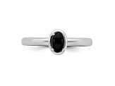 Sterling Silver Stackable Expressions Onyx Polished Ring