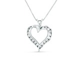 0.40ctw Diamond Heart Pendant with chain in 14k White Gold