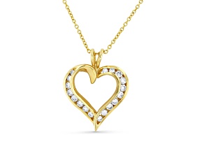 0.40ctw Diamond Heart Pendant with chain in 14k Yellow Gold
