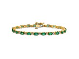 14k Yellow Gold and 14k White Gold Diamond and Emerald Bracelet