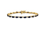 14k Yellow Gold and 14k White Gold Diamond and Sapphire Bracelet
