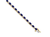 14k Yellow Gold and 14k White Gold Diamond and Sapphire Bracelet