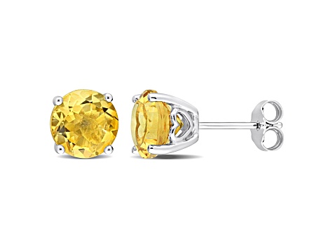 Citrine Sterling Silver Stud Earrings 3.75ctw