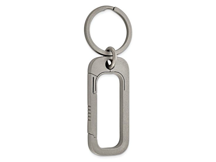 Squread Key Rings Design Titanium Brushed Squared Carabiner Key Ring - 19401A | JTV