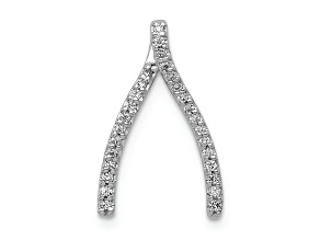Rhodium Over 14k White Gold Diamond Wishbone chain slide