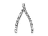 Rhodium Over 14k White Gold Diamond Wishbone chain slide