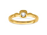 14K Yellow Gold Petite Rope Edge Round Diamond Ring 0.24ctw