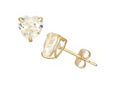 2.00ctw Lab Created White Sapphire 10K Yellow Gold Stud Earrings