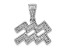 Rhodium Over 14K White Gold Diamond Aquarius Zodiac Pendant