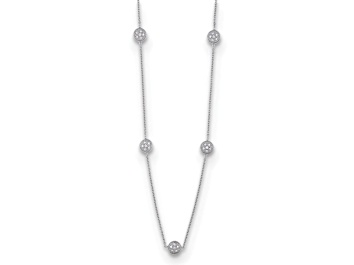 Picture of 18K White Gold Diamond Circles 18 Inch Necklace