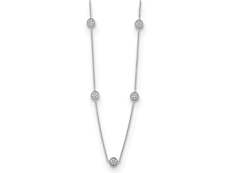 18K White Gold Diamond Circles 18 Inch Necklace