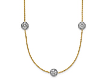 Picture of 18K Two-tone Diamond Circles 18 Inch Necklace