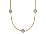 18K Two-tone Diamond Circles 18 Inch Necklace