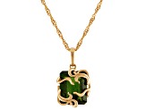 10K Yellow Gold Chrome Diopside Medusa Pendant 3.ctw