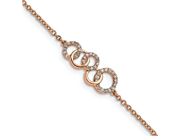 Picture of 14k Rose Gold Diamond Circles with Star Dangle Bracelet