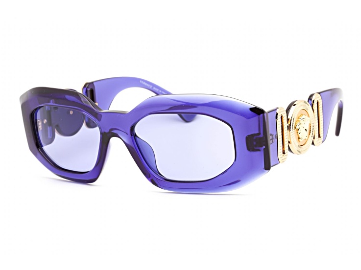紫色 リムレス　サングラス　ヴェルサーチVersace パープル Versace Purple Transparent Frames / Violet Lenses Sunglasses