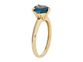 London Blue Topaz 10K Yellow Gold Heart Ring 2.00ctw