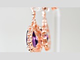 Amethyst and CZ 6.95 Ctw Pear 18K Rose Gold Over Sterling Silver Center Design Earrings Jewelry