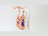 Amethyst and CZ 6.95 Ctw Pear 18K Rose Gold Over Sterling Silver Center Design Earrings Jewelry