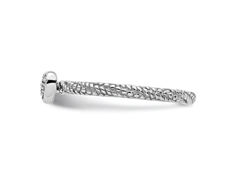 Sterling Silver Diamond Stackable Expressions Textured Heart Ring Sterling Silver Diamond Stackable Expressions Textured Heart Ring