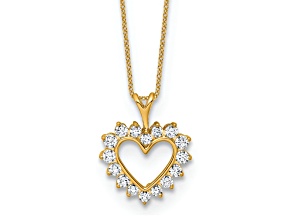 14K Yellow Gold Lab Grown Diamond VS/SI GH, Heart Pendant Necklace