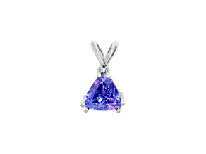 14K White Gold Trillion Tanzanite Pendant 1.00ctw