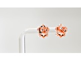 Amethyst and CZ 0.95 Ctw Round 18K Rose Gold Over Sterling Silver Center Design Earrings Jewelry