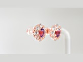 Amethyst and CZ 0.95 Ctw Round 18K Rose Gold Over Sterling Silver Center Design Earrings Jewelry