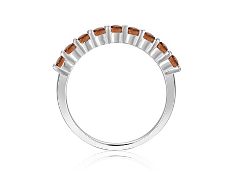 Citrine Sterling Silver Anniversary Band Ring, 0.80ctw