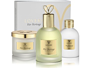 Lovery Her Heritage 3-Piece Fragrance Gift Set – Eau de Parfum, Body Lotion & Candle