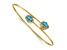 14k Yellow Gold and Rhodium Over 14k Yellow Gold Polished Diamond and Blue Topaz Flexible Bangle