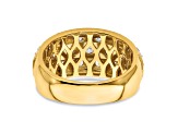 14K Yellow Gold Polished Cluster Diamond Band 1.15ctw