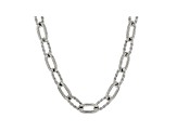 Judith Ripka Rhodium Over Sterling Silver Alternating Textured Cable Chain Necklace