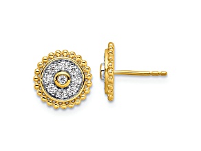14K Yellow Gold Lab Grown Diamond SI1/SI2, G H I, Circle Post Earrings