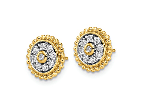 14K Yellow Gold Lab Grown Diamond SI1/SI2, G H I, Circle Post Earrings