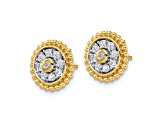 14K Yellow Gold Lab Grown Diamond SI1/SI2, G H I, Circle Post Earrings