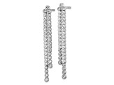 Rhodium Over 14K White Gold Lab Grown Diamond SI1/SI2, G H I, Post Dangle Earrings