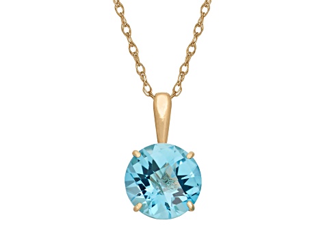 Swiss Blue Topaz 10K Yellow Gold Pendant 1.15ctw