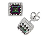 Mystic Fire® Green Topaz Sterling Silver Stud Earrings 2.30ctw