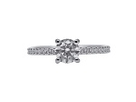 Round White Lab Grown Diamond Ring 14K White Gold 1.30ctw