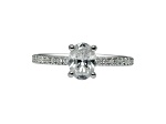 Oval White Lab Grown Diamond Ring 14K White Gold 1.30ctw