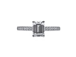 Emerald Cut White Lab Grown Diamond Ring 14K White Gold 1.30ctw