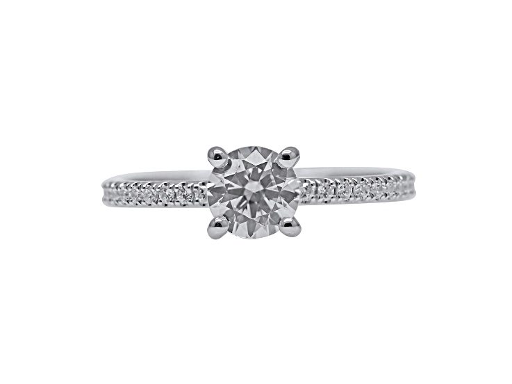 Round White Lab Grown Diamond Ring 14K White Gold 1.80ctw