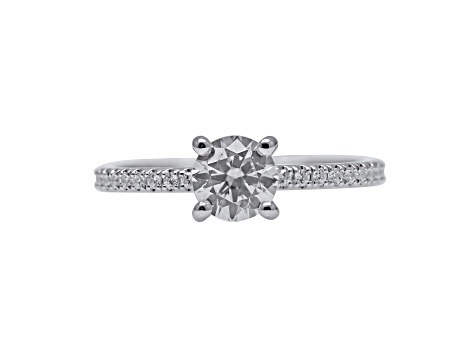 Round White Lab Grown Diamond Ring 14K White Gold 1.80ctw